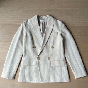 Vince Double-Breasted Cream Blazer